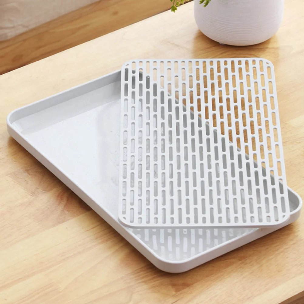 Double Layer Bottle Draining Tray Rack – Microwave Safe Milk Bottle Container, Baby Drying Rack in Grey