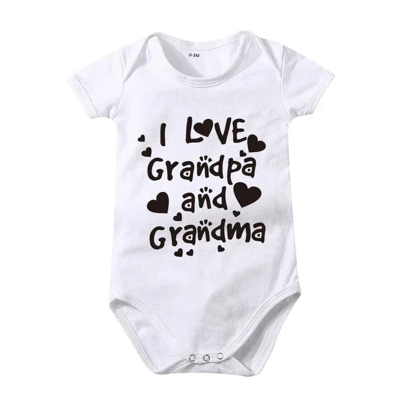 Pure Cotton “I Love Mom” & “I Love Dad” Newborn Rompers - Matching Baby Bodysuits for Twins, Summer Clothes for 0-24 Months
