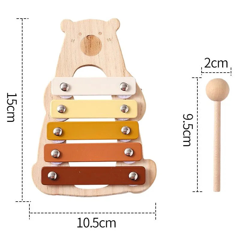 Musical Montessori Toys – Baby Rattle Bell, Drum, Xylophone, and Percussion Set for 0-3 Year Olds, Early Educational Instruments for Kids.
