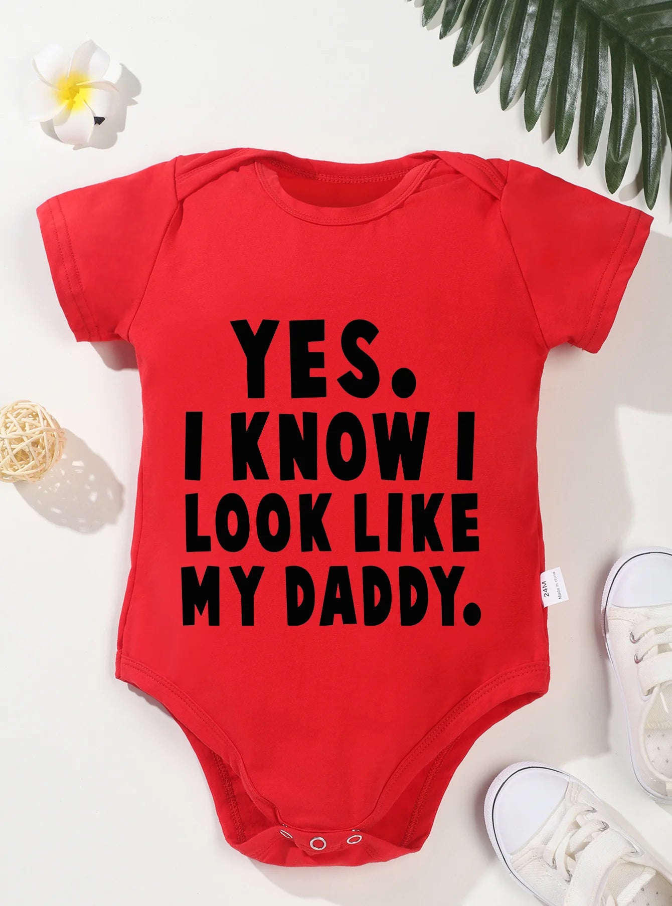 "Yes, I Know I Look Like My Daddy" Baby Romper – Short Sleeve Infant Jumpsuit – Cute Newborn & Toddler Bodysuit for Boys & Girls