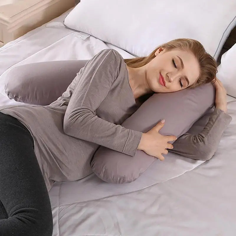 Multi-functional V-Shaped Nursing Pillow for Pregnancy - Side Sleeping Lumbar Cushion, Comfortable Solid Maternity Pillow