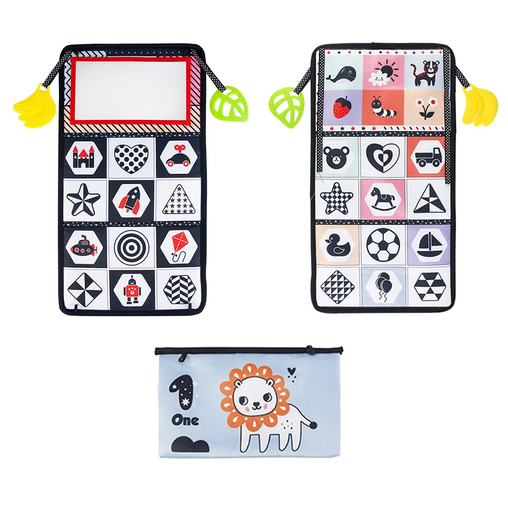 Baby Cloth Book with Distorting Mirror - Soft Cartoon Parent-Child Interactive Early Educational Montessori Toy for Children