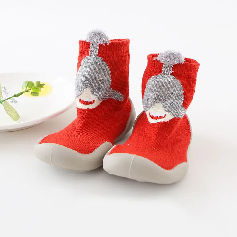 Baby First Walker Shoes – Soft Rubber Sole Non-Slip Knit Booties for Infants & Toddlers (Boys & Girls)
