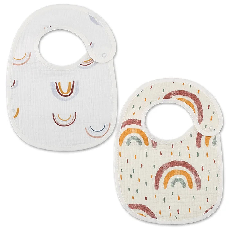 2-Piece Set – Cotton Waterproof Baby Bibs, Four Seasons Bibs & Newborn Burp Cloths for Boys & Girls, Soft Drooling & Breastfeeding Towels - Kidzy Market