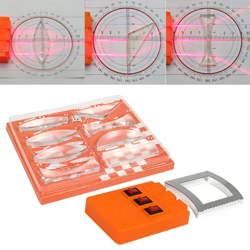 Geometric Optics Experiment Set with Convex and Concave Lens Physics Teaching Kit for Kids Science Gift