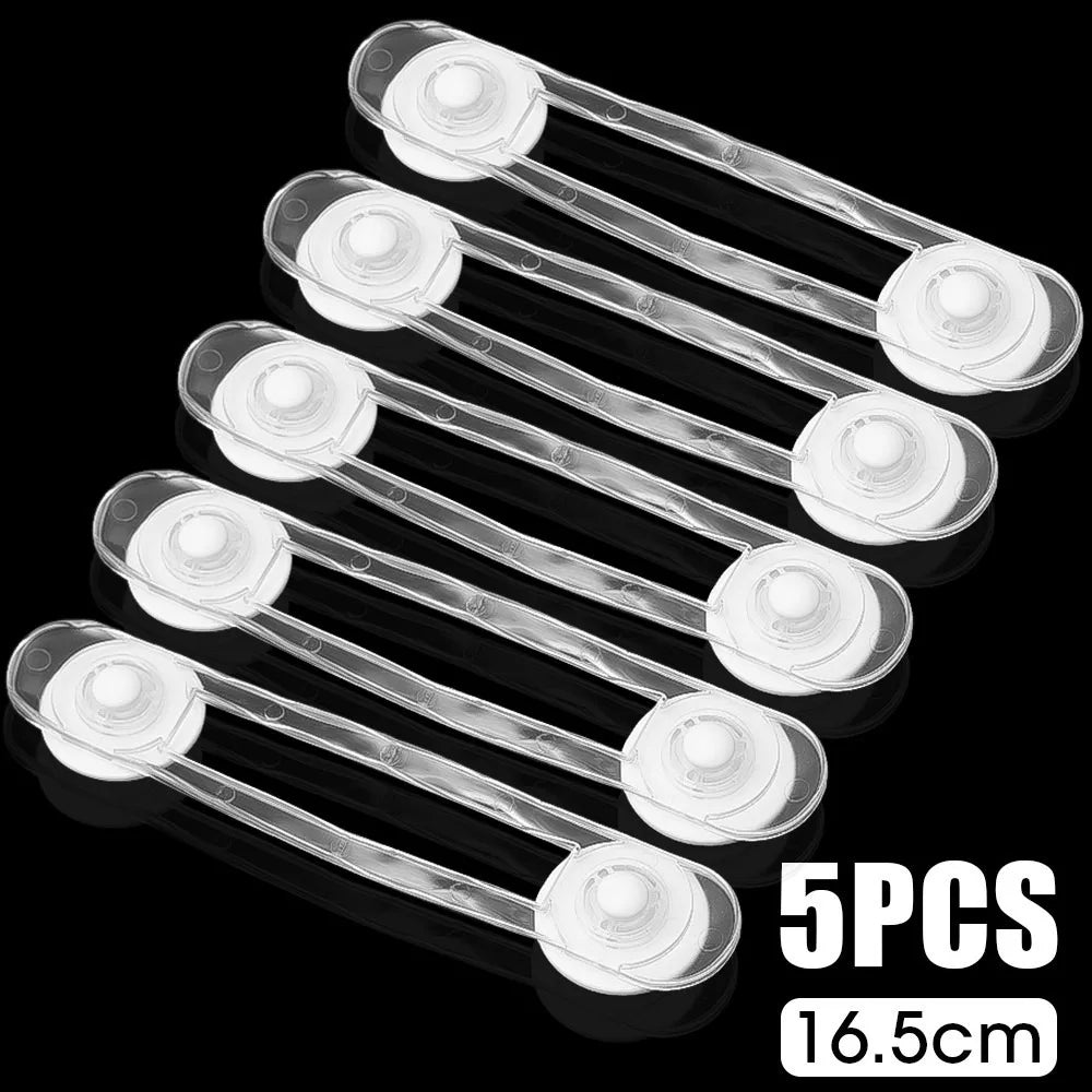 5Pcs Furniture Accessory Child Safety Lock Fridge Cabinet Door Transparent Drawer Fixed Locks ABS Plastic Portable
