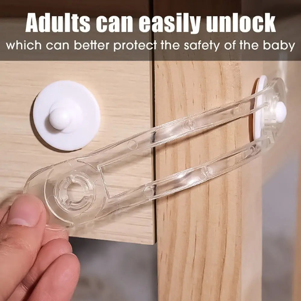 5Pcs Furniture Accessory Child Safety Lock Fridge Cabinet Door Transparent Drawer Fixed Locks ABS Plastic Portable