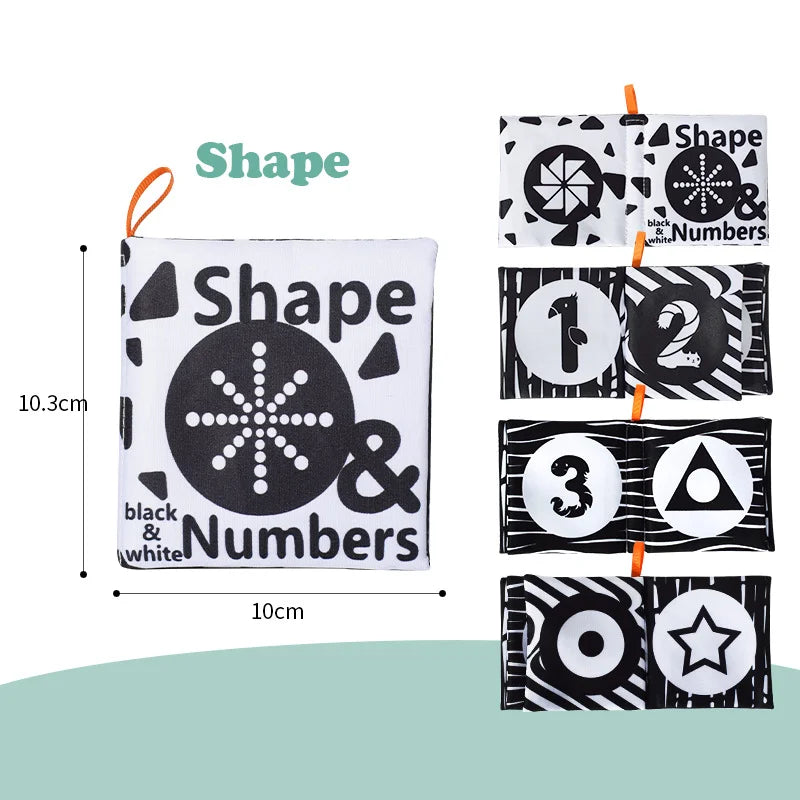 Soft Baby Fabric Book - Interactive Sensory Activity Cloth Book for Babies, First Educational Montessori Early Learning Game