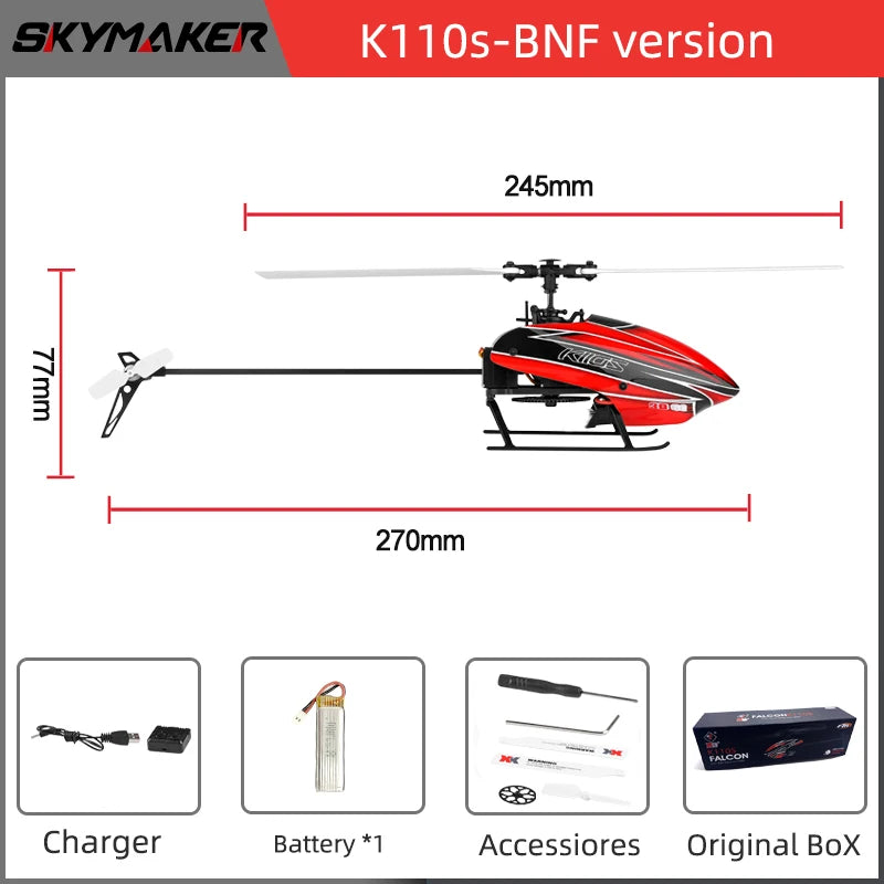 WLtoys XK K110s RC Helicopter – 2.4G 6CH 3D Brushless Motor Quadcopter Drone Toy