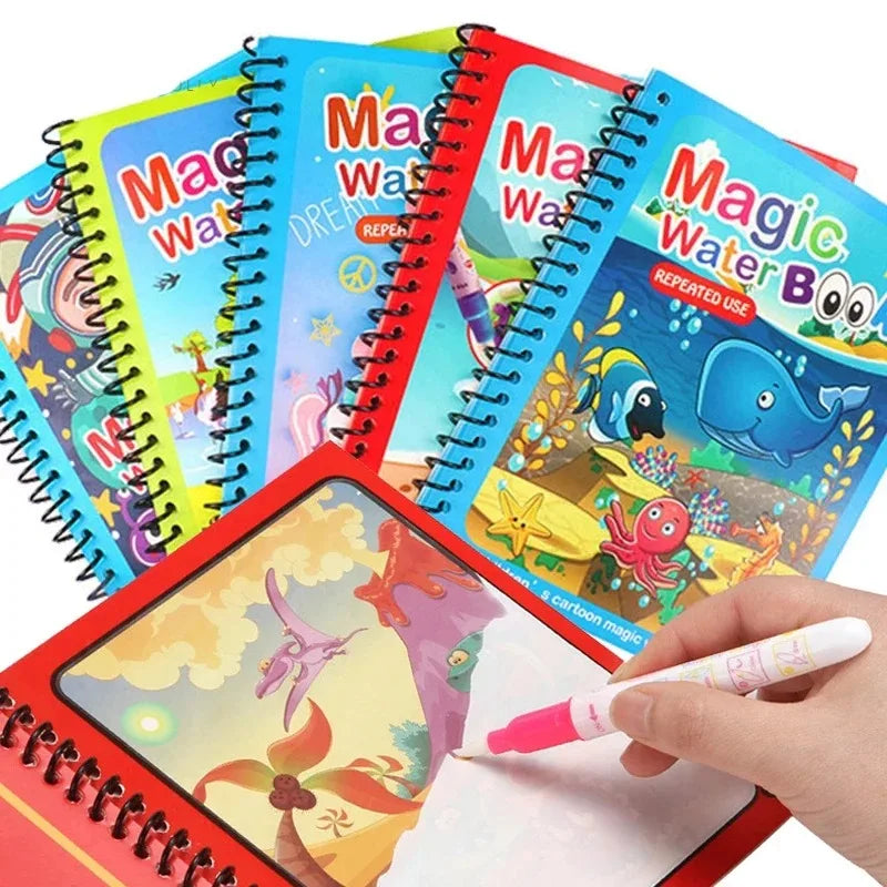Kids Magic Water Drawing Book – Reusable Coloring and Painting Toy Gift for Boys and Girls