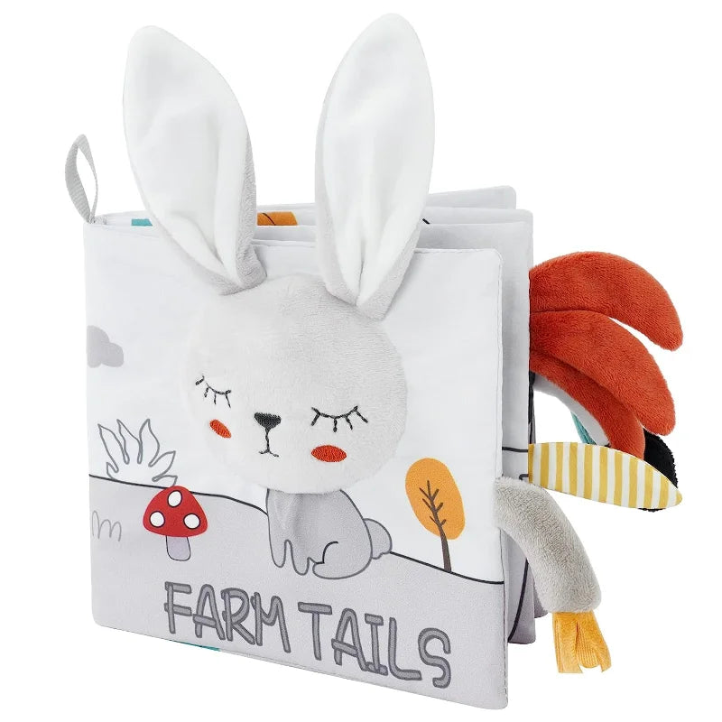 Baby Books Toys - Crinkle Soft Cloth 3D Touch and Feel, High Contrast Sensory Activity Toy for Early Education, Stroller Toy