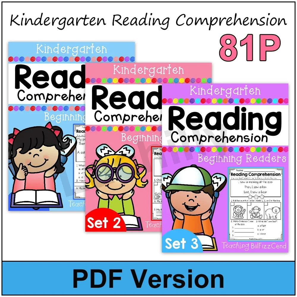 Phonics Reading Comprehension Passages Set – 4 Books for Kids' Phonics Skill Practice