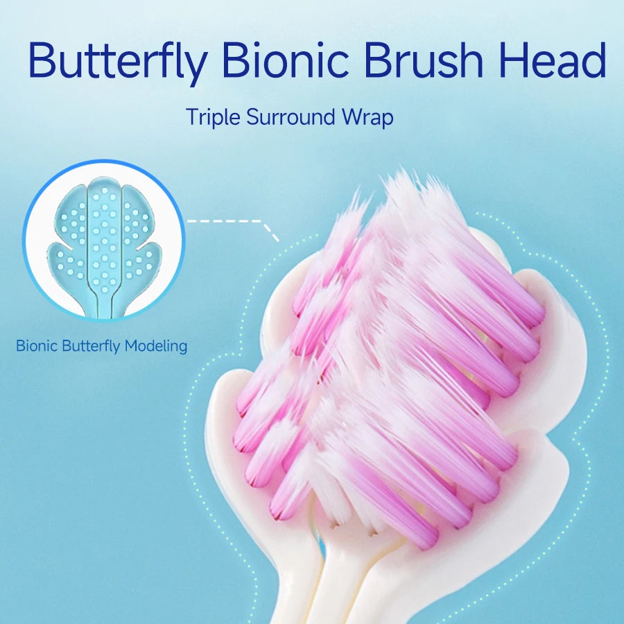 3D Stereo Three-Sided Toothbrush – Ultra-Fine Soft Bristles, Adult Toothbrush with Tongue Scraper for Deep Cleaning & Oral Care