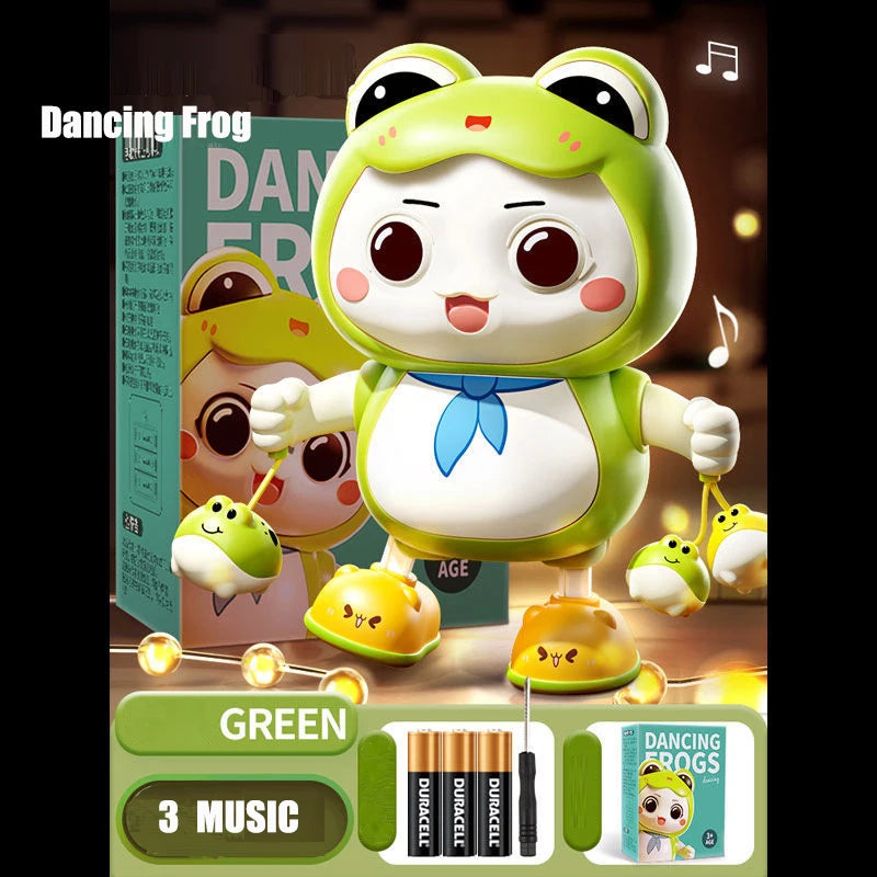 Electronic Pets Dancing Toy with Swing Light and Music – Cute Frog Cartoon Animal Baby Learning to Crawl Toy, Perfect Gift for Kids