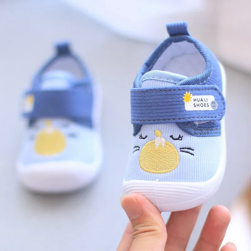 Infant Kids Baby Cartoon Anti-Kicking Soft Sole Squeaky Sneakers Boy Casual Loafers Toddler Girl Non-Slip Shoes