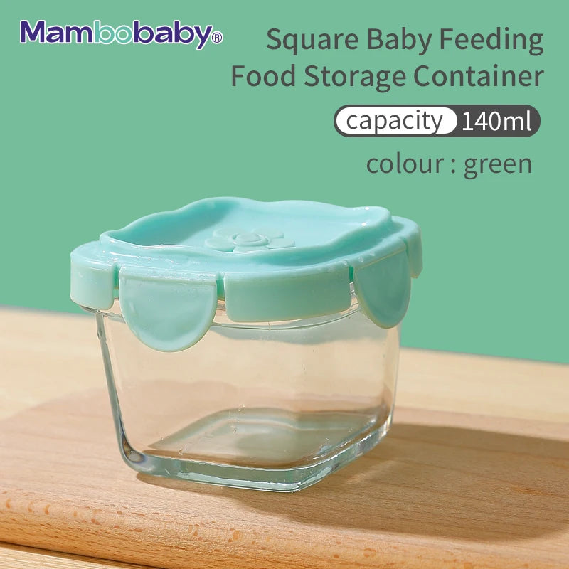 Baby Complementary Feeding Food Container with Sealing Cap - BPA-Free Glass Jar, Portable Food Storage & Mambobaby Formula Storage Box