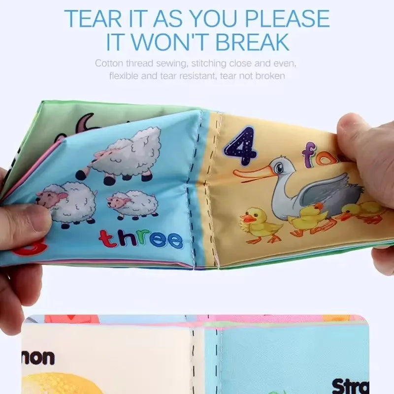 Baby Cloth Book Set – Early Learning Cognitive Toy with Fruits, Animals, Numbers, and Food for Toddlers Ages 12–72 Months