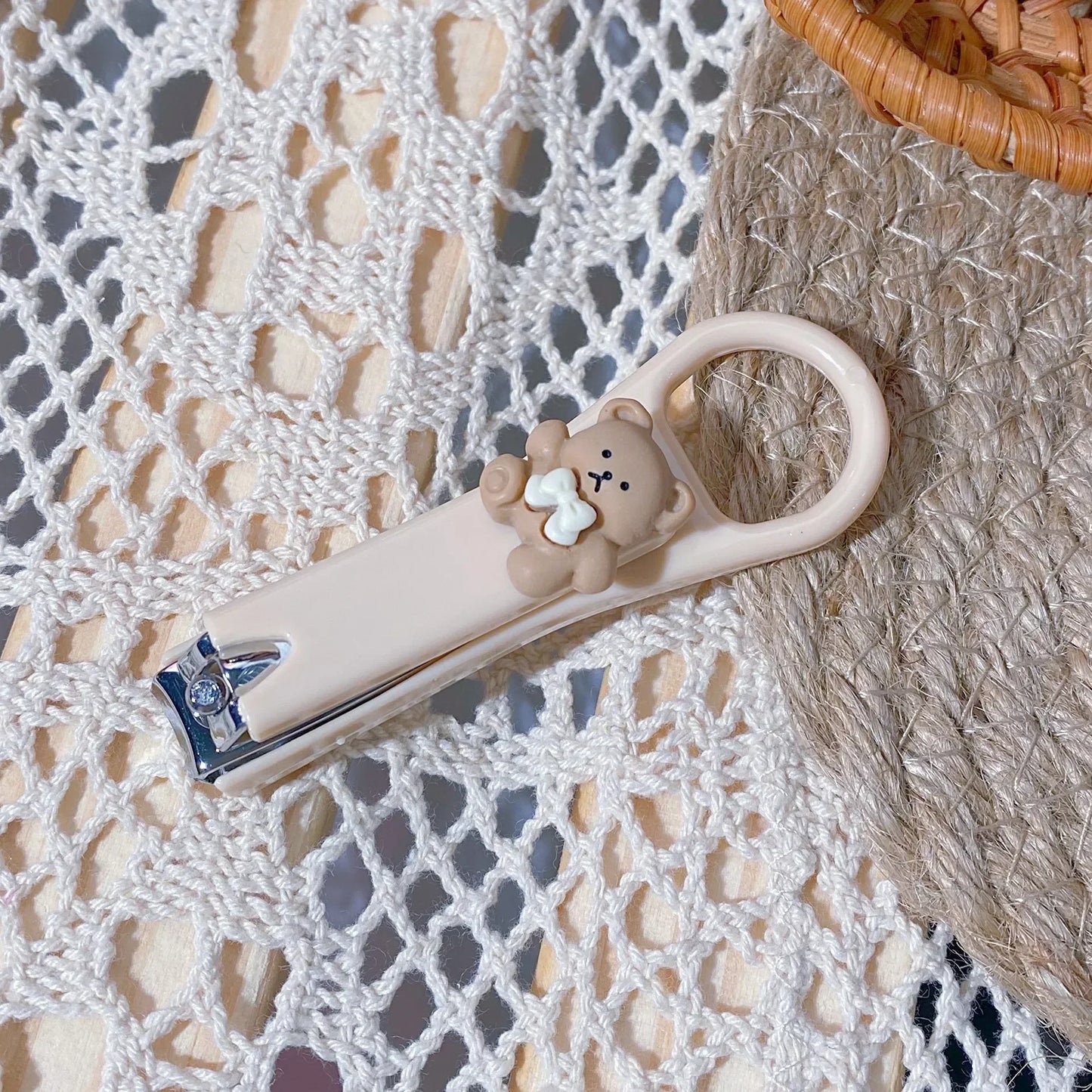 New Cute Cartoon Bear & Bunny Nail Clippers – Anti-Splash Nail Trimmer, Baby Nail Care Accessories, Manicure Tools
