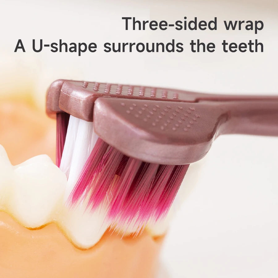 3D Manual Toothbrush Set of 6, Three-Sided U-Shaped Soft Toothbrush for Comprehensive Oral Cleaning, Adults, Men, Women, Couples
