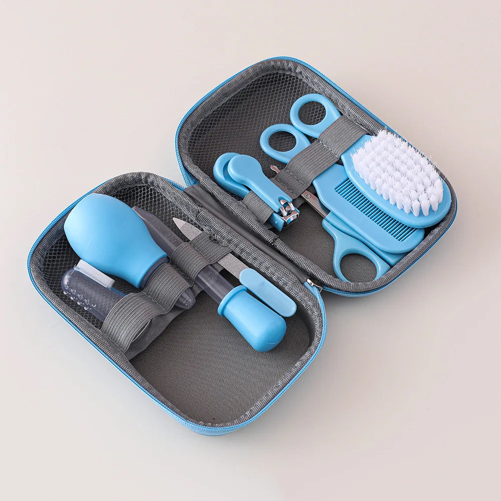 8Pcs/Set Comb & Nose Inhaler Care Set - EVA Package Baby Care Kit - 13Pcs Multifunctional Newborn Baby Nail Clippers