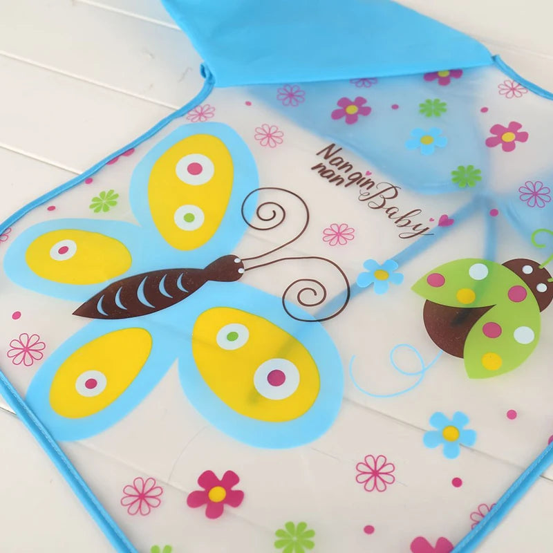 0-3 Years Baby EVA Waterproof Anti-Dirty Bib – Long Sleeve Strap Coat with Cute Cartoon Pattern, Dirt-Proof Soft Feeding Bib & Burp Cloth - Kidzy Market