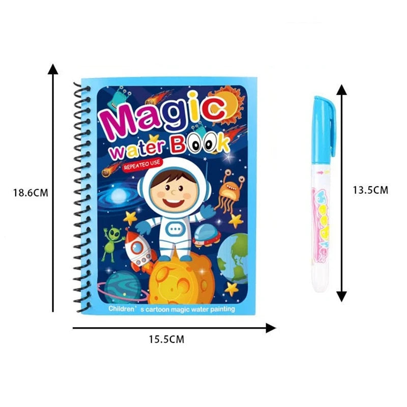 Kids Magic Water Drawing Book – Reusable Coloring and Painting Toy Gift for Boys and Girls