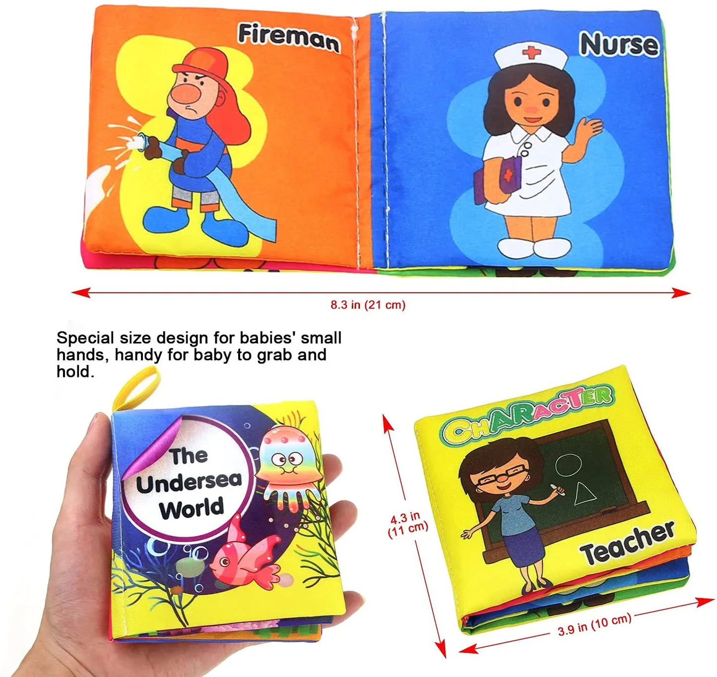 Baby Cloth Book – Intelligence Development Soft Learning and Reading Toy with Rattle for Infants 0–12 Months