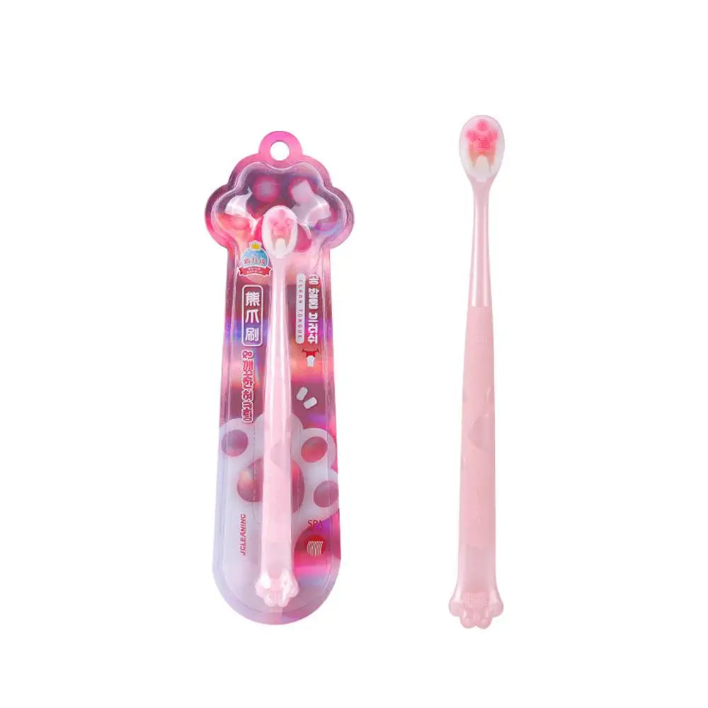 Children's Toothbrush, Fashion Cat Claw Handle, PRT Material, Oral Care Brush, 26.40g