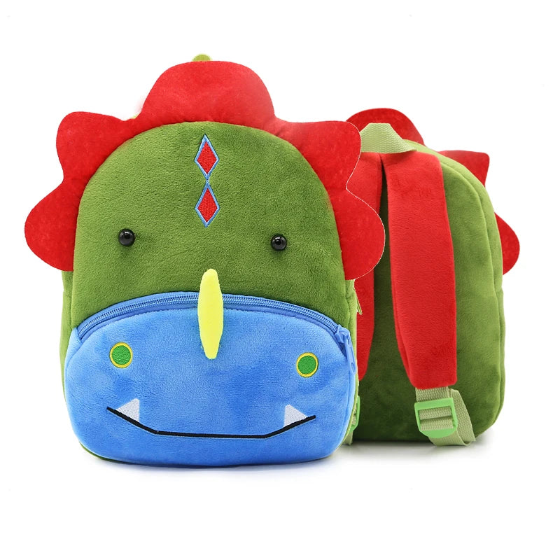 Cute Cartoon Animal School Bags – Plush Backpack for Kindergarten Kids, Boys & Girls - Kidzy Market