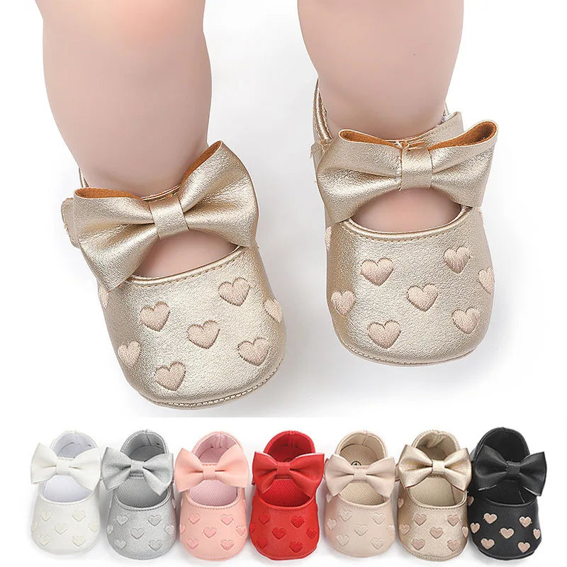 0-18 Month Newborn Baby Shoes – Classic Love Leather First Walkers for Boys & Girls, Multicolor Toddler Infant Shoes
