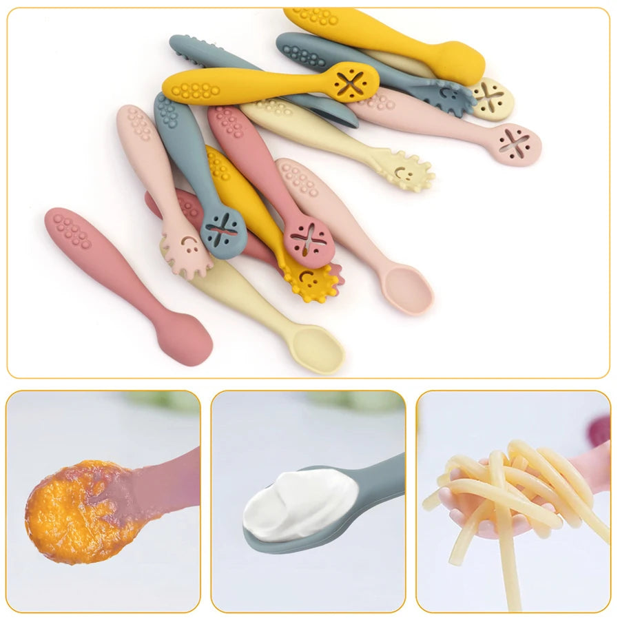 3PCS Cute Baby Learning Spoons Utensils Set – Newborn Feeding Spoon Set for Toddlers