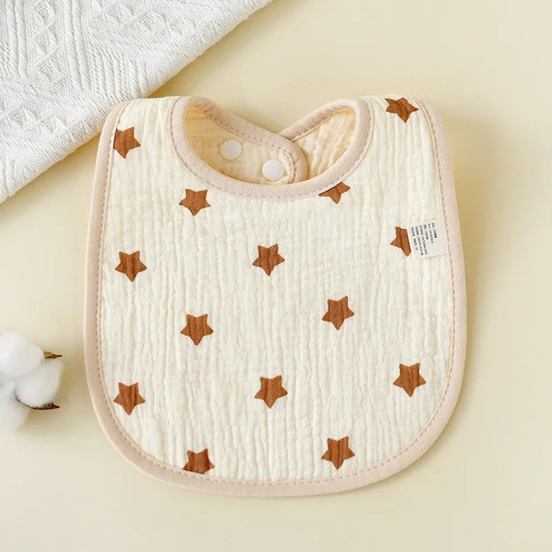 Newborn Baby U-Shaped Bibs | 6 Layers Cotton Gauze Saliva Towel, Bandana Scarf for Boys & Girls, Drool Feeding Burp Cloth - Kidzy Market