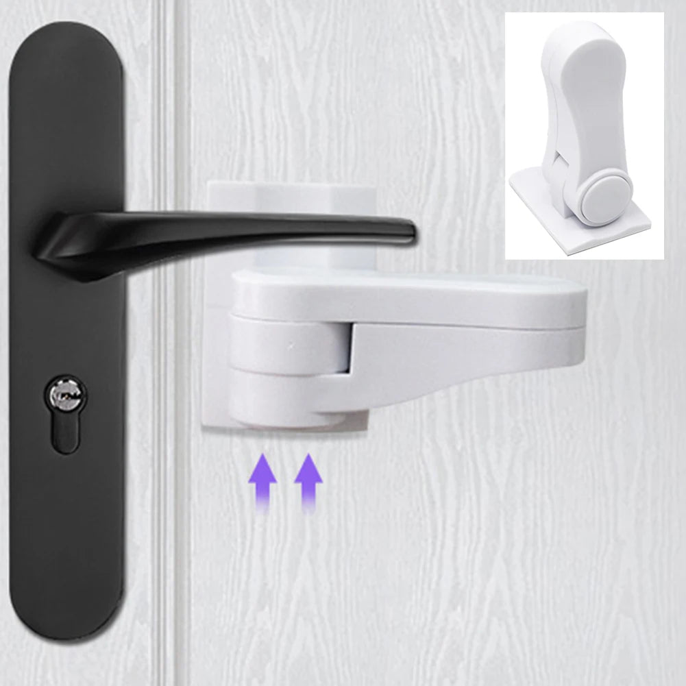 Universal Door Lever Lock Child Baby Safety Lock Rotation Proof Professional Door Adhesive Security Latch Multi-functional