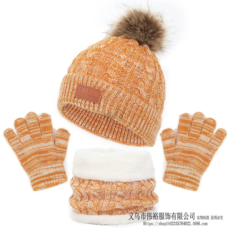 Boys & Girls Winter Beanie Hat, Scarf & Gloves Set – Knit Fleece Lined Thermal Set for 1-5 Years Old Kids, Thick & Warm Winter Accessories