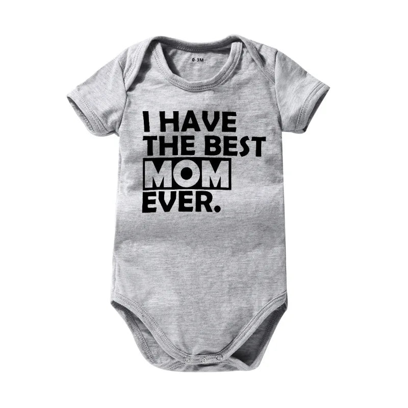 Popular "Mom+Dad=Me" Baby Romper – 100% Cotton Summer Onesie, Newborn Baby Clothes, Unisex Crawling Clothes, Comfortable and Cute