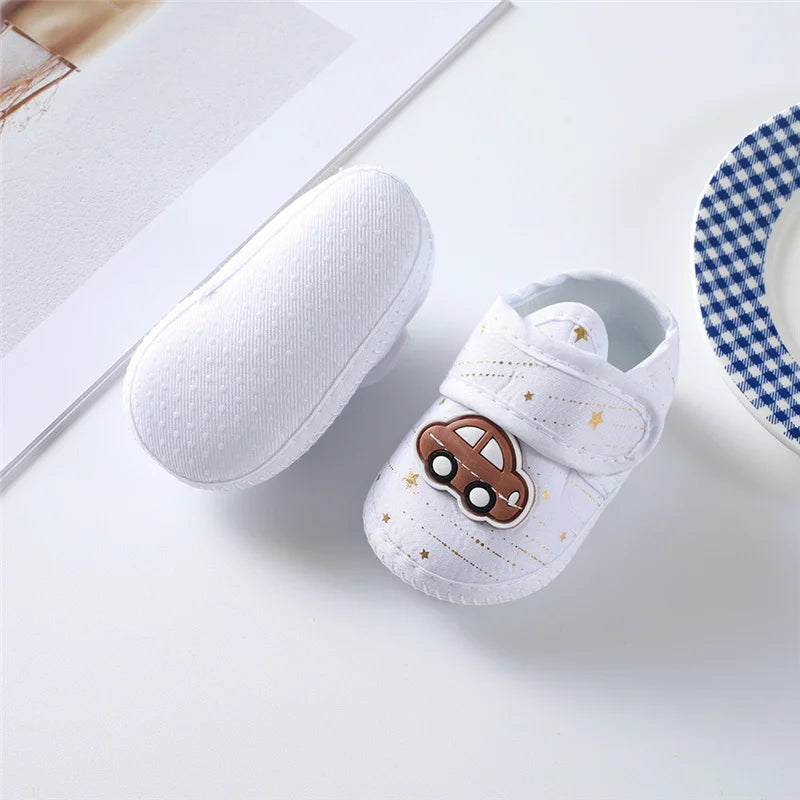 0-12 Month Baby Girl & Boy Shoes – Cotton Soft First Walkers, Cute Newborn Infant Toddler Shoes for Spring