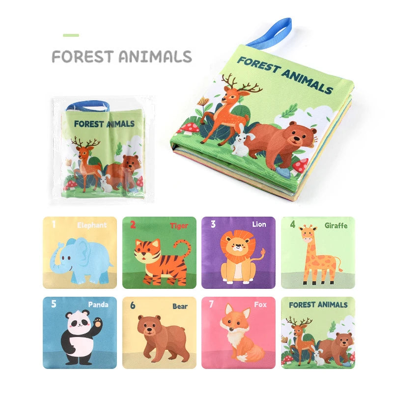 Soft Baby Books Toys - Montessori 3D Touch and Feel High Contrast Cloth Book, Sensory Early Learning Games for Kids, Educational Toys