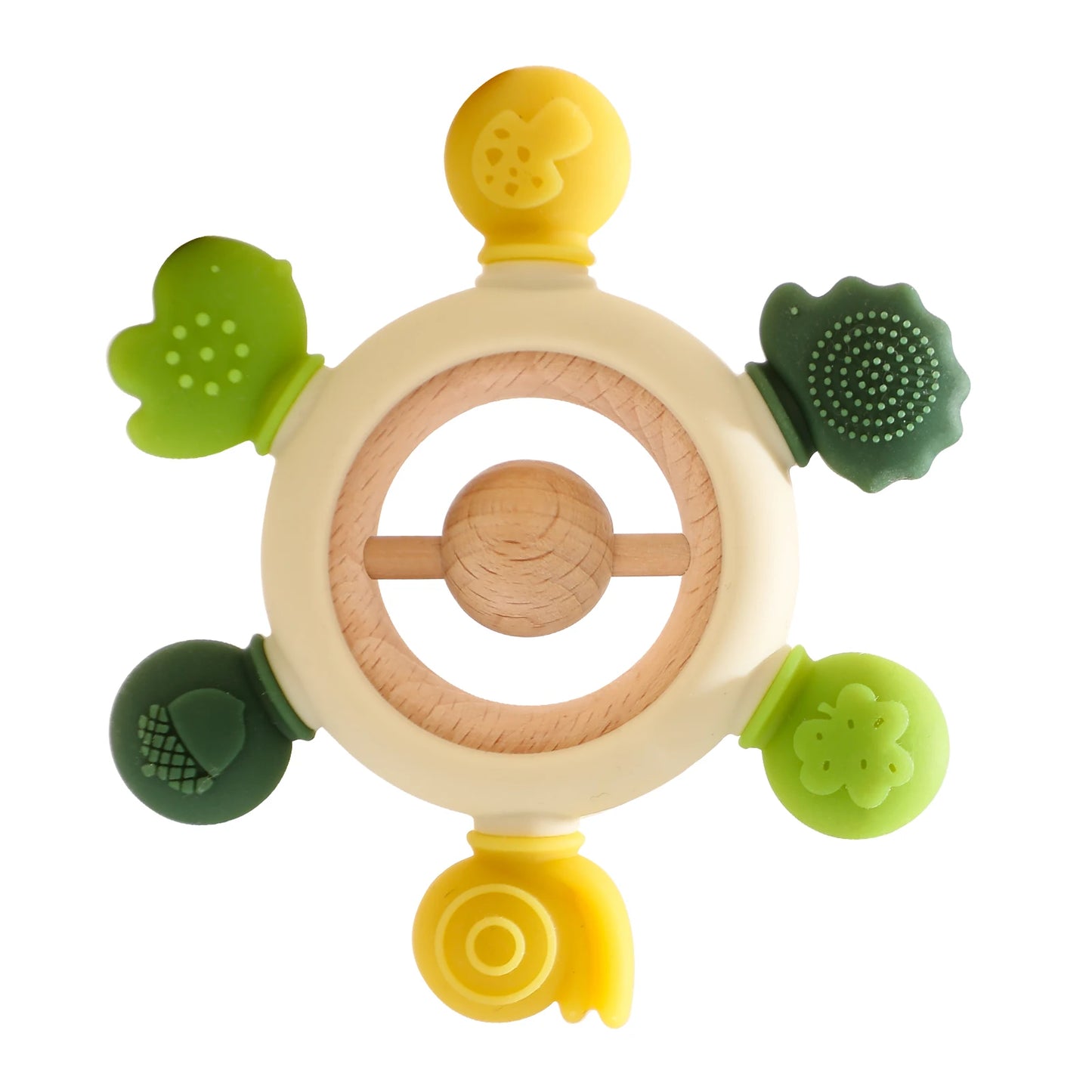 1pc Baby Teether Music Rattle - Animal Crochet Rattle, Elephant & Giraffe Wooden Ring, Babies Gym Montessori Children’s Toys