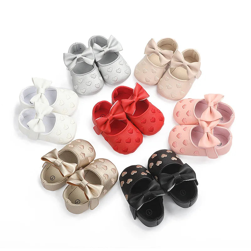 0-18 Month Newborn Baby Shoes – Classic Love Leather First Walkers for Boys & Girls, Multicolor Toddler Infant Shoes
