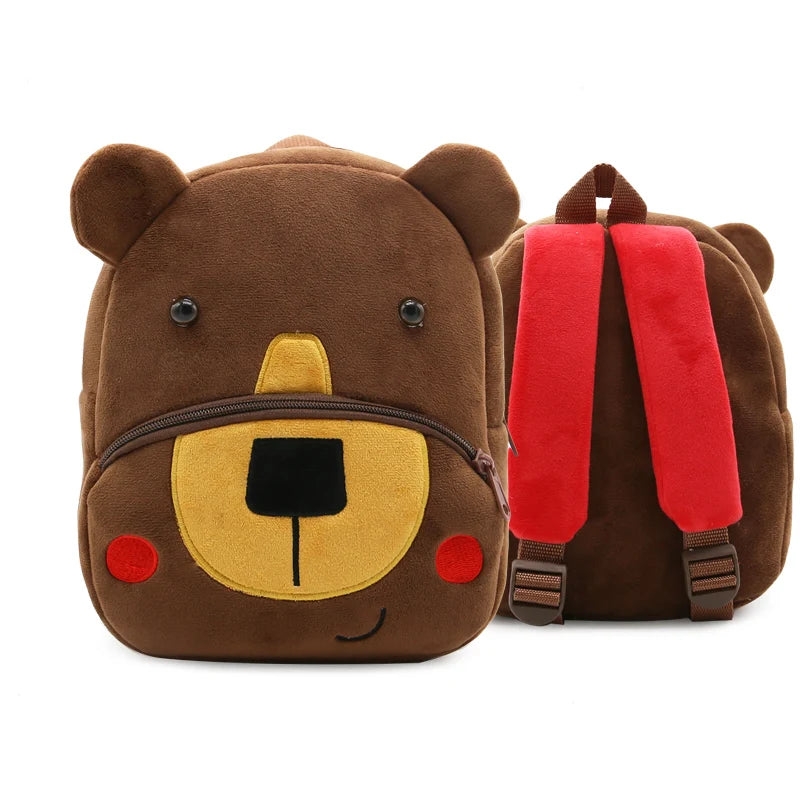 Cute Cartoon Animal School Bags – Plush Backpack for Kindergarten Kids, Boys & Girls - Kidzy Market
