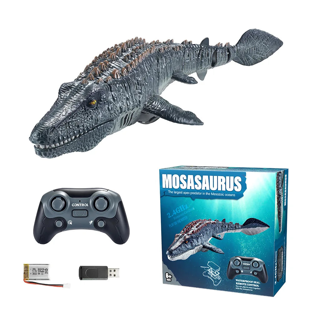 Electric RC Mosasaurus Dinosaur Toy – Remote Control Simulation with Light and Water Spray