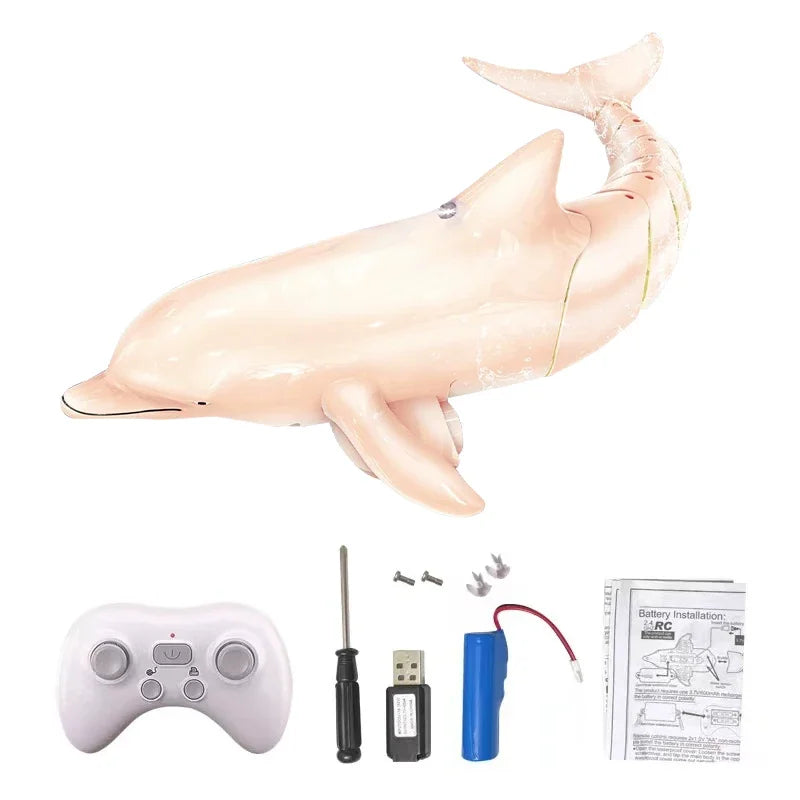 2.4G RC Dolphin Fish Toy – Waterproof Remote Control Electric Swimming Animal for Kids