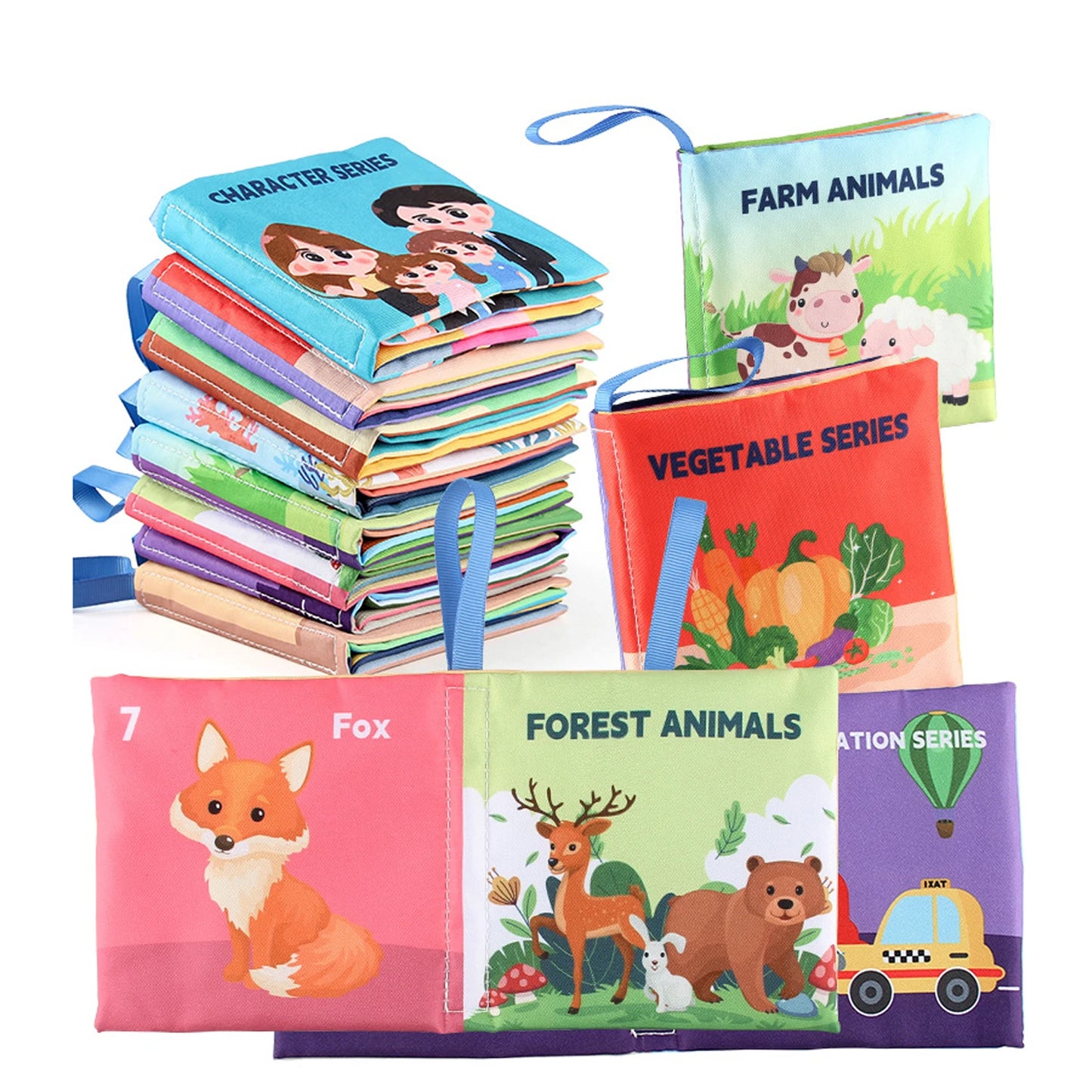 Soft Baby Books Toys - Montessori 3D Touch and Feel High Contrast Cloth Book, Sensory Early Learning Games for Kids, Educational Toys
