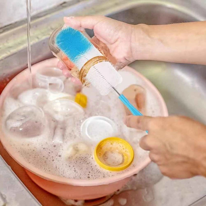 8PCS Bottle Cleaning Brush Set – Long Handle, Cup Lid Detail Brush, Crevice & Straw Cleaner