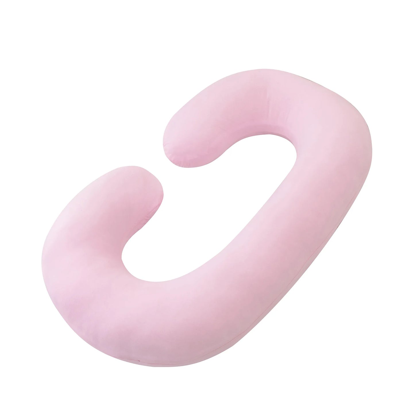 C-Shaped Pregnancy Pillow with Star Pattern – Supportive Belly and Back Pillow for Side Sleeping, Solid Color Maternity Pillow
