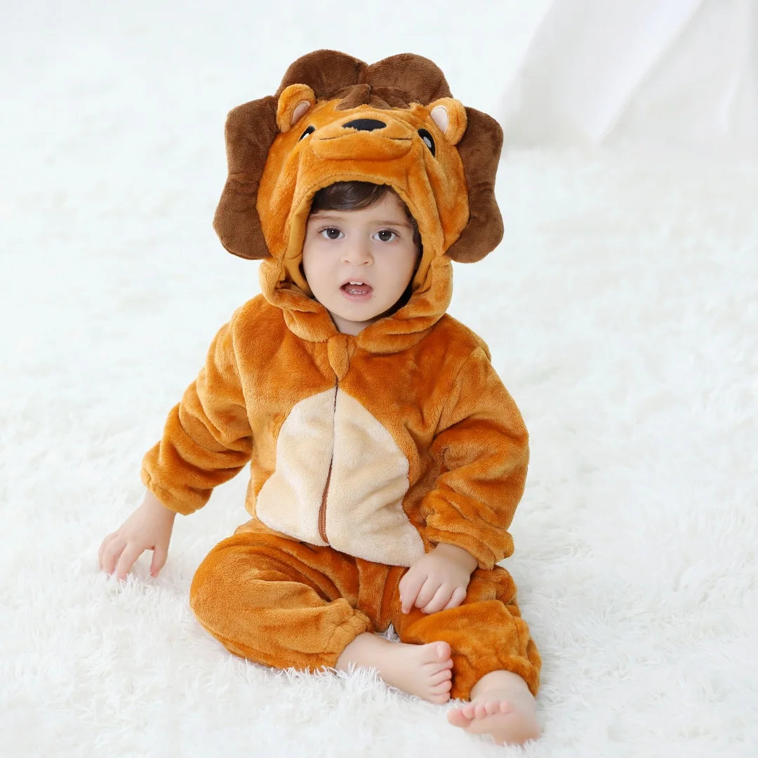 Baby Animal Kigurumi Romper – Unicorn, Panda, Rabbit Cartoon Jumpsuit (Newborn & Infant Cosplay Pajamas, 0-24 Months)