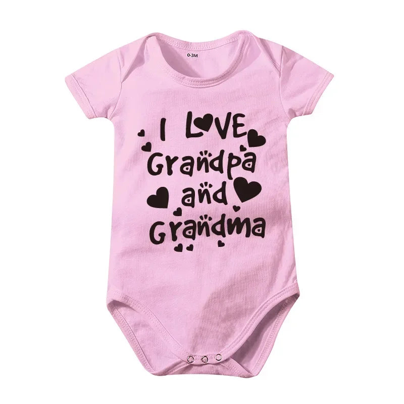 Pure Cotton “I Love Mom” & “I Love Dad” Newborn Rompers - Matching Baby Bodysuits for Twins, Summer Clothes for 0-24 Months