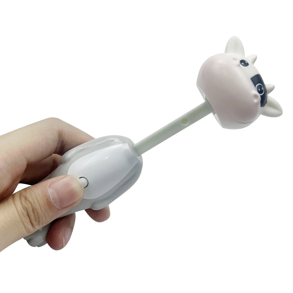 Baby Retractable Bounce Up Toothbrush, Cute Animal Shaped Teethers, Soft Bristle Oral Kids Teeth Care Cleaning