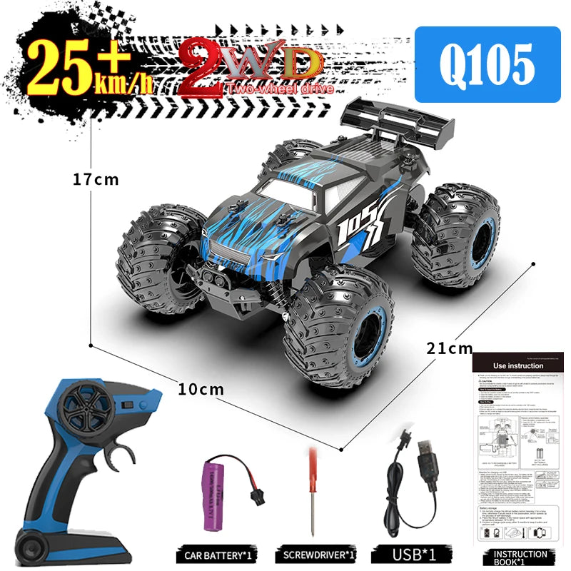JJRC 1:16 RC Off-Road Car with 70km/h Speed, 4WD, LED Lights, and Brushless Motor