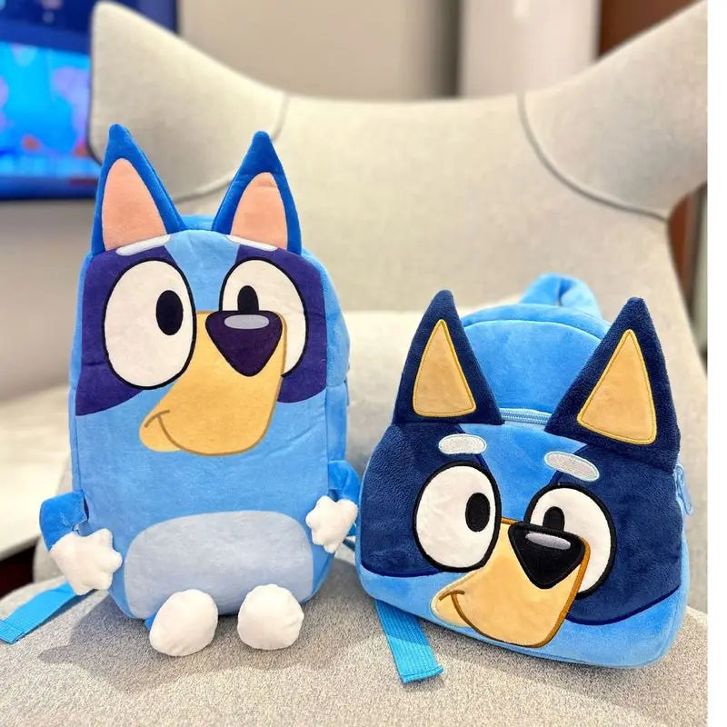 Bluey Children’s Plush Backpack – Cartoon Family Schoolbag for Picnic and Travel Gifts